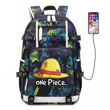 Street Style One Piece Luffy Zoro Waterproof School Bags USB Charging Laptop Backpack Anime Bookbag Kids Travel Bagpack Rugzak 2024 - buy cheap