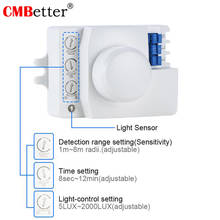 5.8GHz System LED Microwave 360 Degree Radar Motion Sensor Light Automatic Switch Ceiling Light Body Motion Detector Small-Scale 2024 - buy cheap