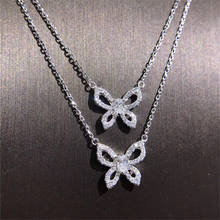 Pingente de diamante em formato de borboleta, pingente em prata esterlina 925 para festa de casamento, joia de noivado para mulheres 2024 - compre barato
