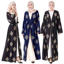 Dubai mujeres musulmán Maxi vestido bordado Cardigan Kimono islámico Abaya señora bata vestido de Bangladesh árabe Oriente Medio vestido 2019 nuevo 2024 - compra barato