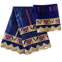 ROYAL blue bazin riche 2022 african fabric embroided Brode bazin riche fabric african lace for wedding 2024 - buy cheap