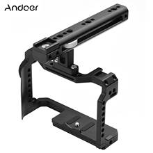 Andoer Aluminum Alloy Camera Cage Video Rig Stabilizer with Top Handle Grip Cold Shoe 1/4 Inch Screw Hole for Canon EOS R5/ R6 2024 - buy cheap