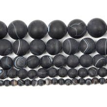 Natural Stone Frosted Black Line Veins Agates Round Loose Beads For Jewelry Making Needlework Bracelet Diy Strand 8 MM 2024 - buy cheap