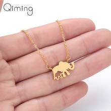 Lovely Animal Elephant Necklace Thailand Women Fashion Stainless Steel Vintage Jewelry Mini Gold Fashion Pendant Necklace  2024 - buy cheap
