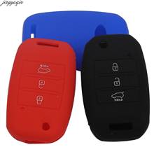 jingyuqin 10pcs 3 Buttons Silicone Folding Car Key Cover For KIA Sid Rio Soul Sportage Ceed Sorento Cerato K2 K3 K4 K5 2024 - buy cheap