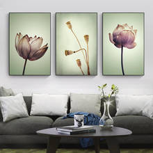 Abstract Lotus Canvas Paintings on the Wall Art Flowers Canvas Art Posters And Prints Wall Decorative Modular Art Picture Cuadro 2024 - buy cheap