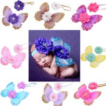 Newborn Photography Props Fairy Butterfly Baby Girl Photo Clothes Set Headband Wings Photo Costume Bebe Photography Accessories 2024 - buy cheap