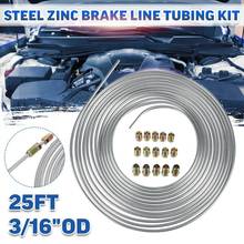 Línea de freno de acero de Zinc, de 25 pies Kit de tubos, rollo de bobina de 1/4 OD y 15 Uds. Accesorios de tubo 2024 - compra barato