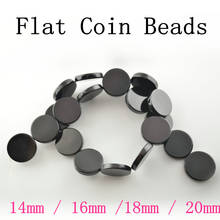 Grade AA Black Stone Double Planar Flat Round Coin Stone Loose Beads 14mm 16mm 18mm 20mm 5 Strands Per Lot Free Ship 2024 - buy cheap