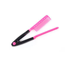 Folding Hairbrush Hair Straightener Comb V Shape Salon Hairdresser Barber Hair Cutting Comb Hair Brush Styling Tool (Red) 2024 - buy cheap