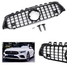 Grelha dianteira superior preta brilhante, acessórios de moldura, estilo adesivo para carros, mercedes benz w177 a200 a250 2019 2024 - compre barato