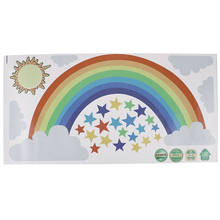 Adesivo de parede com estrelas e arco-íris para crianças, quarto, janela, decalques, arte, murais, removível, papel de parede, decoração de casa, faça você mesmo 2024 - compre barato