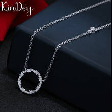 Kindey Fashion Real Silver Color Crystal Circle Choker Necklaces for Women Statement Jewelry Girls Christmas Gift 2024 - buy cheap