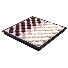 Folding White & Brown Chessman Draughts Board Game Puzzle Toy Kids 2024 - buy cheap
