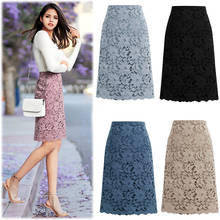 Stylish Bar Fashion Lace Women Skirt Large Size Elastic Waist A-line Slim Female Skirts Plus Size 6XL Skirts Elegant Streetwear 2024 - buy cheap