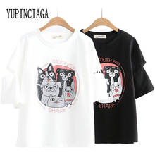 Women's Cartoon Dog Print Funny T Shirts Short Sleeve O-Neck Cotton T Shirt 2020 Spring Femme Casual Cute Basic Tops Tees 2024 - buy cheap