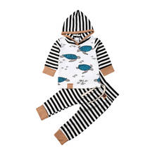 2Pcs Set Newborn Baby Boys Girls Hoodie Striped Tops Long Pants Legging Infant Baby Winter Autumn Warm Outfits Clothes 2024 - buy cheap
