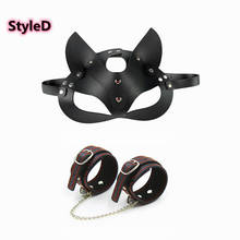 Máscara de couro feminina, acessórios exóticos de mulheres, meio olhos, cosplay, rosto, gato, máscaras, baile, para halloween, festa, brinquedos sexuais 2024 - compre barato