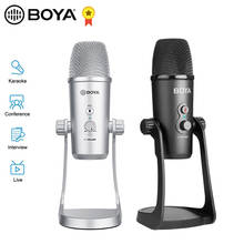 Boya microfone de computador, microfone usb estéreo condensador para voz para computador podcast pc telefone celular android gravações 2024 - compre barato