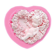 DIY Flower Rose Love Heart Angel Baby 3D Cake Silicone Mold Fondant Soap Candle Cupcake Chocolate Baking Tool Moulds 2024 - buy cheap