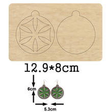 Circle Hollow Flower Stud Earring Cutting Wooden Mold Round Stud Earrings Wood Die For DIY Leather Cloth Paper Accessories Craft 2024 - buy cheap