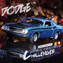 Welly 1:24 dodge challenger, modelo de carro de liga metálica, decoração de carro de simulação, coleção de brinquedo, modelo de fundição menino 2024 - compre barato