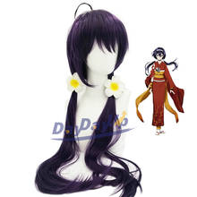 Bungo stray cães manual izumi, cabelo sintético longo roxo, resistente ao calor, para cosplay, festas de halloween, carnaval + boné 2024 - compre barato