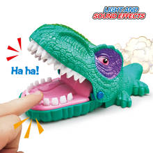 Hot Sale New Creative light music dinosaur Mouth Dentist Bite Finger Game Funny Gags Toy For Kids Play Fun 2024 - buy cheap