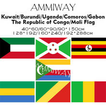 AMMIWAY любой размер Kuwait burgo Uganda Коморские Острова Габон Республика Конго Mali Single Double National Printed Flags and Banner 2024 - купить недорого