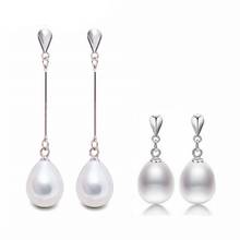 Joyería de plata de ley 925 auténtica, pendientes largos de perlas topNatural para mujer, pendientes de borla, joyería de perlas de moda natural 2024 - compra barato