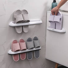 Bathroom Slippers Rack Wall-Mounted Plastic Shoe Storage Rack Simple Bathroom Daily Rack Double Slippers Rack 2024 - buy cheap