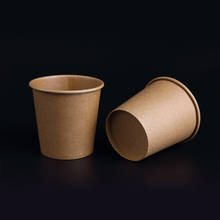 100 unidades/pacote 100ml pequenos copos de papel kraft descartável beber copo de café chá leite copo de papel de alta qualidade fontes de festa 2024 - compre barato