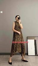 HOT SELLING Miyake sleeveless o-neck fold Leopard print Lace Pleated dress fashion  IN STOCK 2024 - buy cheap