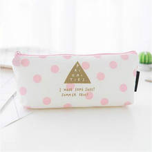 1pcs/sell Concise Kawaii Pencil Case Cute Pink Big Round Dot Pattern School Supplies Stationery Gift Pencil Box Pencil Bag 2024 - buy cheap