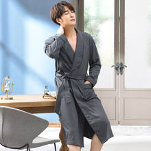 Pure Cotton Winter Autumn Casual Tracksuit Male Nightwear Men Bathrobe Belt Elegant Bathroom Spa Thick Men Robe Big Yards M-3XL 2024 - buy cheap