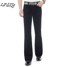 Jeans Men 2020 Men's Autumn New Micro Horn Black Casual Pants Korean Edition Elastic Slim Corduroy Casual Flare Pants 2024 - buy cheap