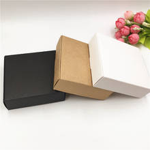 Caja de papel Kraft pequeña, caja de cartón marrón hecha a mano para jabón, caja de regalo de dulces de papel artesanal blanco, caja de joyería de embalaje negro, 100 Uds. 2024 - compra barato