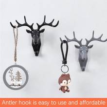 Wall hanging antler hook creative deer head wall seamless key bag hook antler horn hanger wall decoration Dropshipping 2024 - buy cheap