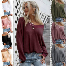 Soperwillton 2019 Fashion Women V-Neck Tops knitting Shirts Female Blouse Long Sleeve Solid Shirt Elegant Sexy Streetwear Blusas 2024 - buy cheap