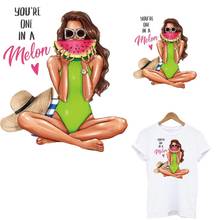 Sexy Girl Iron On Patches For Clothes Summer Style DIY Washable Thermal Heat Transfers Sticker On Clothes Decoration Accessory 2024 - buy cheap