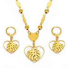 Anniyo Hawaiian Jewelry sets Plantain Leaf Necklace Earrings Marshallese Guam Micronesia Chuuk Pohnpei Party Gift #152321 2024 - buy cheap