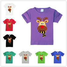 2021 popular and comfortable summer children's short-sleeved T-shirt new boy and girl pure cotton children's cute deer T-shirt 2024 - buy cheap