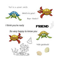 AZSG Sea Turtle Shell Bolha Selos Claro Para DIY Scrapbooking Cartão que faz Artesanato Decorativo Decoração Divertida Suprimentos 13x13cm 2024 - compre barato