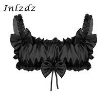 Sissy Bra Mens Crossdresser Satin Gay Bra Top Ruffled Frilly Sexy Underwear Lingerie Sissy Crossdressing Tank Top Gay Homme Bra 2024 - buy cheap