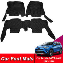 Alfombrillas de cuero para Toyota RAV4 XA40 2013-2018, alfombrilla personalizada para el suelo del coche, accesorios internos de estilo para el coche 2024 - compra barato