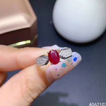 KJJEAXCMY-joyería fina de Plata de Ley 925 con incrustaciones de rubí natural para mujer, anillo de Gema ajustable ovalado simple de lujo a la moda, su 2024 - compra barato