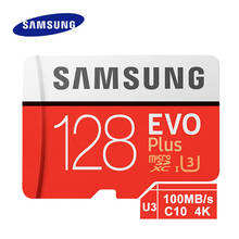 Samsung-cartão de memória micro sd evo plus, 128gb, cartão tf c10, microsd u3, 4k, memória flash 128gb, armazenamento interno 2024 - compre barato