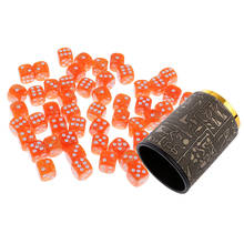 50 peças 6 tomou partido laranja spot diques d6 com dice copo abanador para casino party bar placa jogo adereços 16mm 2024 - compre barato