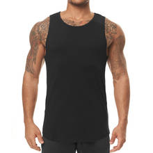 Men's vest summer sleeveless T-shirt male loose round neck solid color quick-drying clothes running training fitness clothes men 2024 - buy cheap