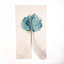 Cortina de porta japonesa sem fio, cortina de porta azul de feng shui com tapeçaria 2024 - compre barato